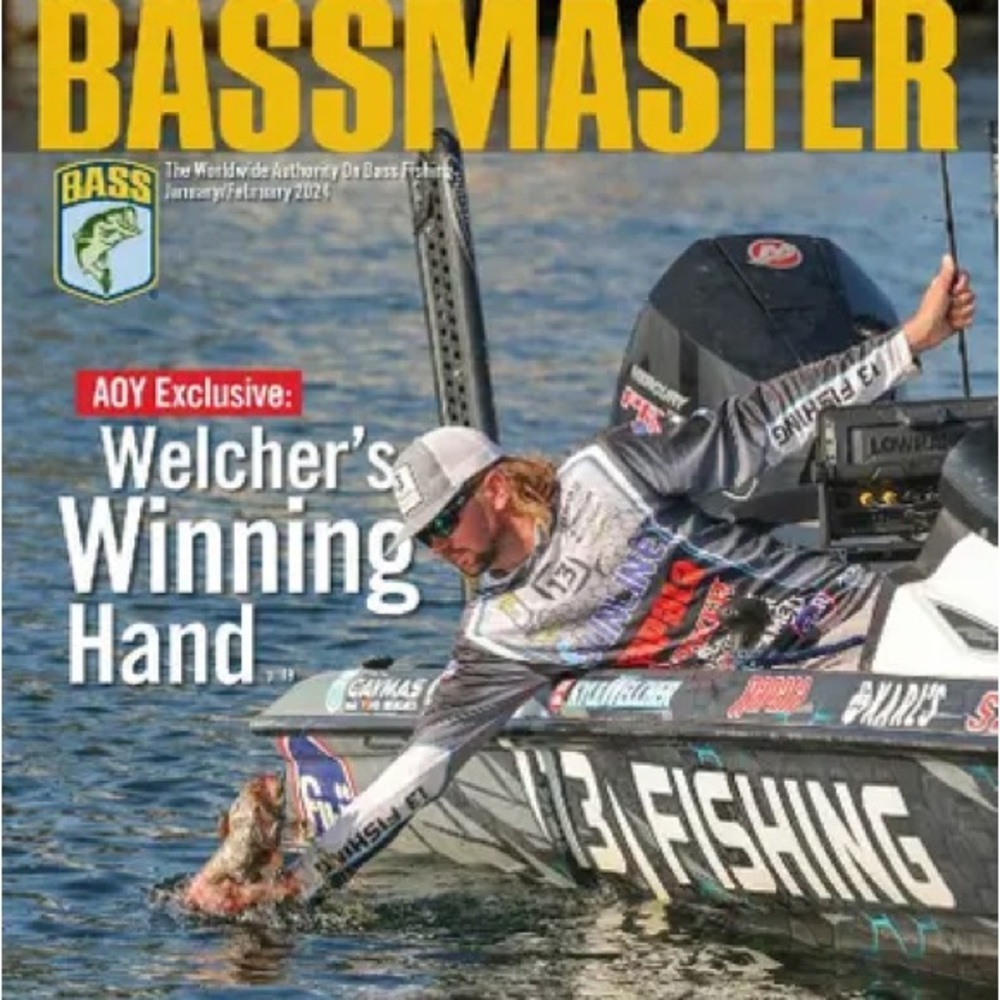 Bassmater magazine: AOY Exclusive: Welcher’s Winning Hand. Jan/Feb 2024. NEW!